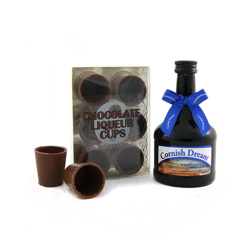 Cornish Dream - Fudge Cream Liqueur 10cl with Chocolate Cups