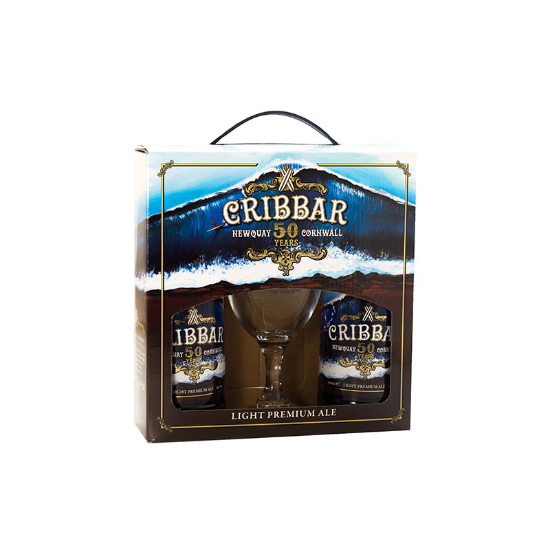 2 x 500ml Cribbar Ales with Branded Glass Gift Box